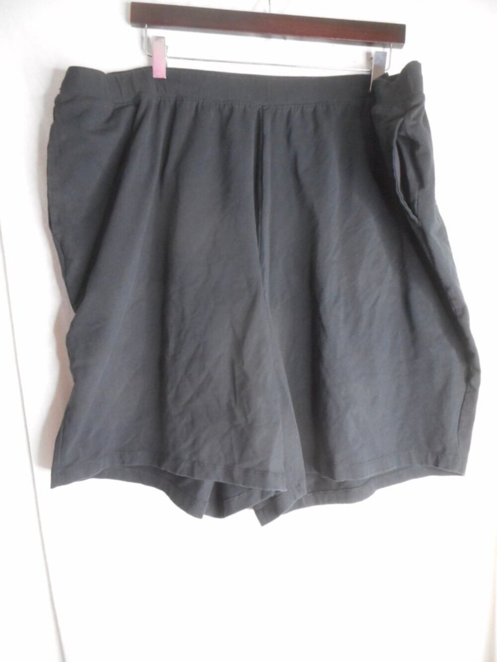 Catherines Suprema cotton blend Knit Black shorts elastic waist pockets Sz 3X